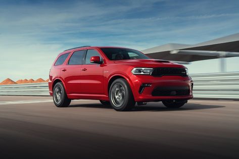 2021-2022 Dodge Durango R/T Front View Driving Photo Dodge Durango Hellcat, 2022 Dodge Durango, Dodge Suv, Durango Hellcat, Dodge City, Srt Hellcat, Chevrolet Traverse, Dodge Journey, Dodge Durango