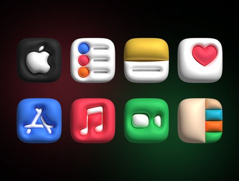 3d Ios Icons, 3d App Icons, Ui Design Patterns, Icon Set Design, Bubble Pack, Application Icon, App Interface Design, Ios Application, App Interface