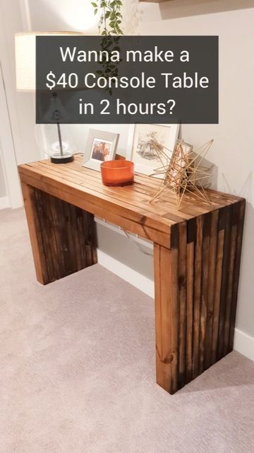 Diy Entry Table, Diy Entryway Table, Easy Small Wood Projects, Diy Console, Diy Console Table, Boo Thang, Wooden Console Table, Diy Entryway, Small Woodworking Projects