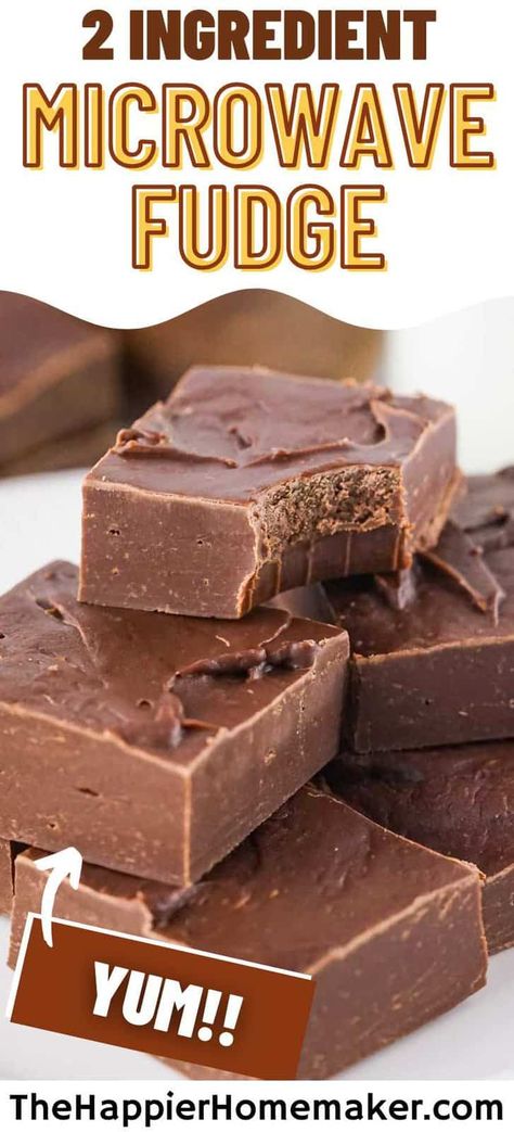 Sweetened Condensed Milk Fudge Microwave, Chocolate Fudge 2 Ingredients, 3 Minute 3 Ingredient Fudge, Microwave Chocolate Fudge Easy, Chocolate Fudge Microwave, 5 Minute Chocolate Fudge, 2 Minute Microwave Fudge, Paula Dean Five Minute Fudge, Easy Microwave Fudge Condensed Milk