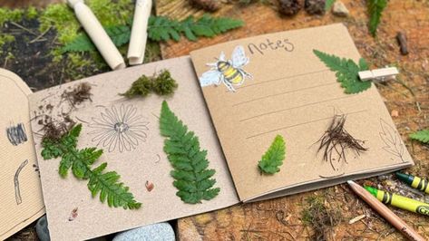 How To Make a Nature Journal With Your Children How To Make A Nature Journal, Preschool Nature Journal, Nature Journal Cover, Hygge Journal, Nature Journal Ideas, Diy Nature Journal, Nature Writing, Nature Journaling, Invitation To Play