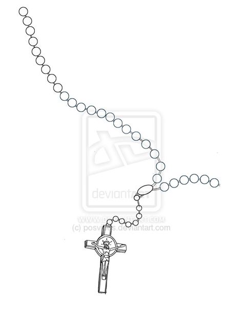 rosary+beads+by+posvibes.deviantart.com+on+@DeviantArt Rosary Stencil Tattoo, Krunica Tattoo, Rosary Tattoo Stencil Outline, Wrap Around Rosary Tattoo Stencil, Rosary Beads Tattoo Design, Rosary Beads Drawing, Rosary Tattoo Design Drawing, Rosary Sketch, Rosary Stencil