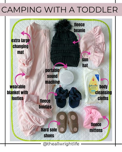 Toddler camping gear for cold weather. Toddler winter sleep accessories for camping in cold weather. Baby Camping Essentials, Camping With A Toddler, Camping With Baby, Daycare Backpack, Toddler Camping, Baby Camping, Traveling With A Toddler, Kids Camping Gear, Traveling With A Baby