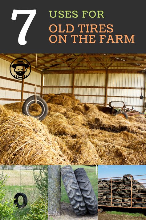 Farm Repurpose Ideas, Old Tire Projects, Tractor Tire Ideas, Uses For Old Tires, Blended Roots, Old Farm Tools, Repurposed Tires, Recycle Tires, Living Fences