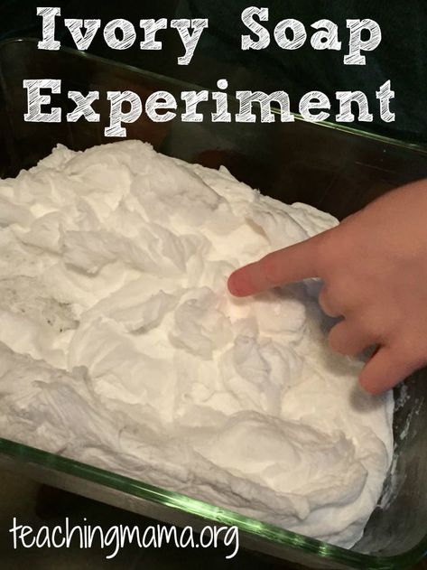 Here's an experiment that will really WOW your child! I've seen this activity around, but we had never tried it, so I figured it was time! Here's what you need: Ivory soap bar (needs to Microwave Ivory Soap, Ivory Soap Experiment, Microwave Soap, Sandcastle Ideas, Soap Experiment, Museum Activities, Ivory Bar Soap, Science Inquiry, Imagination Play