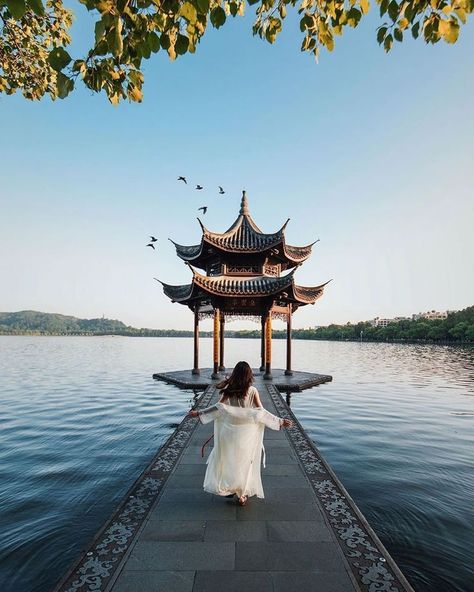 Hangzhou, China on Instagram: “Running towards the magnificent West Lake and embracing the tranquility has always been a marvellous way to start a day. 💭 📷 by @w.n__t…” Chinese Places, China City, Hangzhou China, Editing Tools, China Travel, West Lake, Hangzhou, Pretty Places, Asia Travel