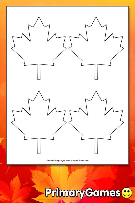 Leaf Outline, Coloring Page Printable, Fall Images, Fall Coloring Pages, Holiday Games, Easy Fall, Coloring Pages To Print, Best Pictures, Up Game