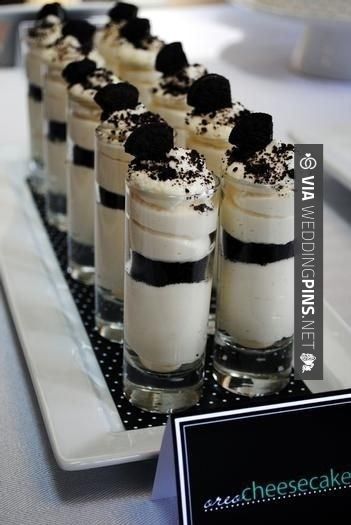 Wedding Food Ideas – 2014 Mini Oreo Cheesecakes, Party Food Ideas, Oreo Cheesecake http://www.foodideasreci… | Wedding Nails! - Awesome pictures of wedding nails and MANY other wedding photos! Cookie Parfait, Mini Oreo Cheesecake, Dessert Aux Fruits, Small Desserts, Clotted Cream, Oreo Cheesecake, Think Food, Oreo Cookies, Creme Brulee