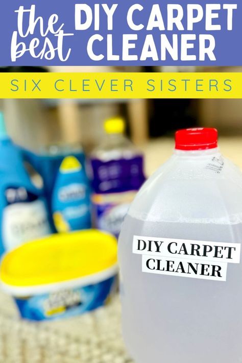 DIY Carpet Cleaner | Rug Doctor | Carpet Refresher | Stain Remover | Homemade Cleaner | Homemade Stain Remover | Steam Clean | Steam Mop | House Cleaning Tips | Cleaning Hacks | Six Clever Sisters Rug Cleaning Diy, Homemade Carpet Cleaner Solution, Carpet Refresher, Homemade Stain Remover, Rug Cleaning Solution, Homemade Carpet Cleaning Solution, Diy Carpet Stain Remover, Cleaning Carpet Stains, Homemade Stain Removers