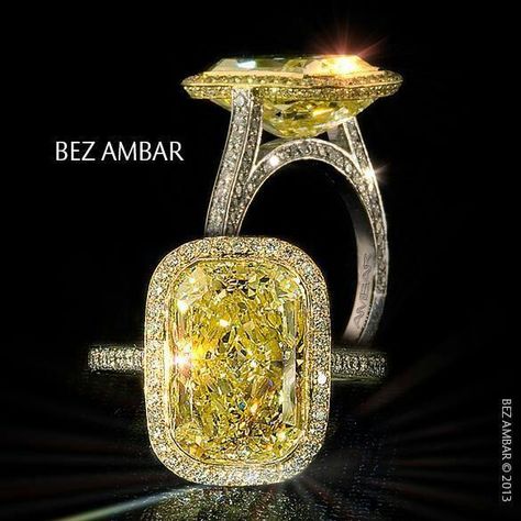 Canary Yellow Yellow Diamond Engagement Rings, Bez Ambar, Yellow Diamonds Engagement, Yellow Diamond Engagement Ring, Diamond Fashion Jewelry, Silver Jewellery Online, Diamonds Are Forever, Fancy Yellow Diamond, Yellow Diamonds