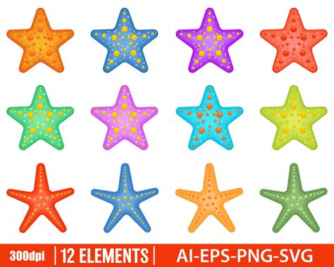 Starfish Clipart, Sea Starfish, Fish Clipart, Fish Vector, Star Fish, Vector Clipart, Clipart Images, Design Bundles, Starfish