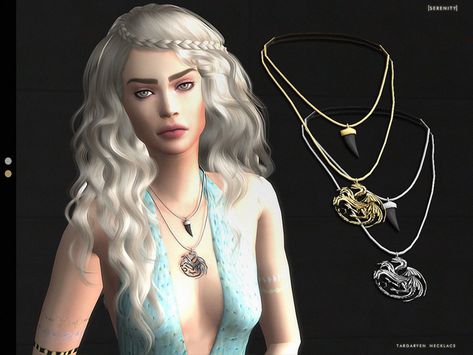 The Sims Resource - Targaryen Necklace (female) Targaryen Necklace, Sims 4 Cc Accessories, Medieval Necklace, Sims 4 Piercings, Sims Medieval, Sims 4 Expansions, Queen Makeup, Sims 4 Dresses, Sims 4 Downloads