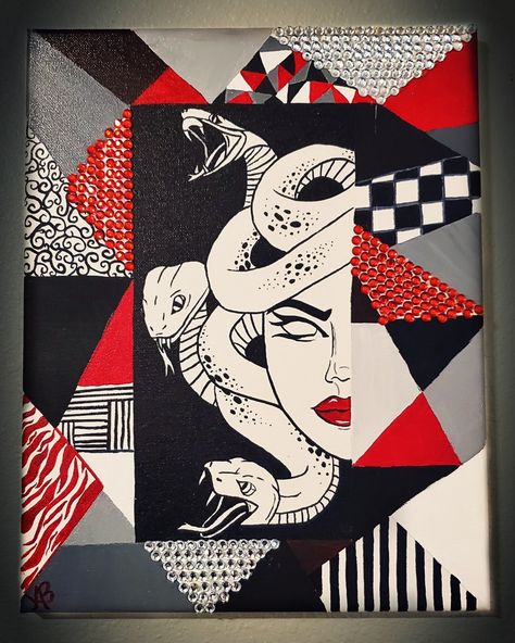 Medusa Canvas Art, Medusa Art Painting, Madussa Painting, Medusa Canvas Painting, Medusa Pop Art, Medusa Wall Art, Medusa Painting Easy, Medusa Acrylic Painting, Medusa Painting