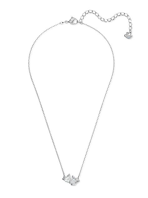 From the Attract Collection. Centered by beautiful stones shaped like twin hearts, this rhodium-plated necklace exudes understated elegance and romance. Swarovski crystals Rhodium-plated Lobster clasp Imported SIZE Length, about 15" Pendant width, about 0.25". Fashion Jewelry - Trend Jewelry > Swarovski > Saks Fifth Avenue > Barneys. Swarovski. | Swarovski Attract Rhodium-Plated Crystal Heart Soul Necklace Necklace Aesthetic, Trend Jewelry, Swarovski Crystal Hearts, Jewelry Swarovski, Beautiful Stones, Swarovski Necklace, Jewelry Fashion Trends, Heart Soul, Cards Sign