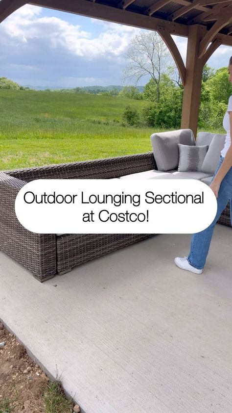 Laura Jayne Lamb | 😮 Unbelievable lounging outdoor sectional at Costco! This is the Thomasville 3-piece convertible outdoor sectional and it’s a Costco.com… | Instagram Outdoor Patio Sectional Ideas, Patio Sectional Ideas, Sectional Ideas, Outdoor Patio Sectional, Patio Sectional, Outdoor Sectional, Outdoor Patio, 3 Piece, Convertible