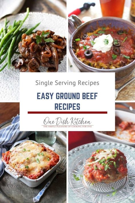 Serving Portions, Simple Ground Beef Recipes, Cheeseburger Meatloaf Recipes, Individual Meals, Beef Recipes Easy Dinners, One Dish Kitchen, Easy Ground Beef Recipes, Slow Cooker Meatloaf, Easy Meals For One