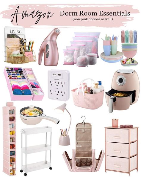 dorm room decor, dorm essentials, dorm room inspo, dorm room, college dorm room, dorm essentials list, dorm room aesthetic, dorm room ideas Dorm Room Amazon Finds, Form Room Essentials, Form Essentials, Dorm Organization Ideas, Dorm Needs, College Dorm Necessities, Decor And Organization Ideas, Dorm Room Organization Ideas, College Dorm Room Organization