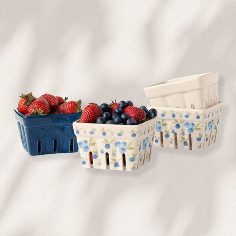 Summer baby shower theme ideas Ceramic Berry Basket, Harvest Bowls, Blueberry Pattern, Ceramic Berry Bowl, Tiered Fruit Basket, Wire Fruit Basket, Kitchen Bowl, Berry Basket, Kawaii Strawberry