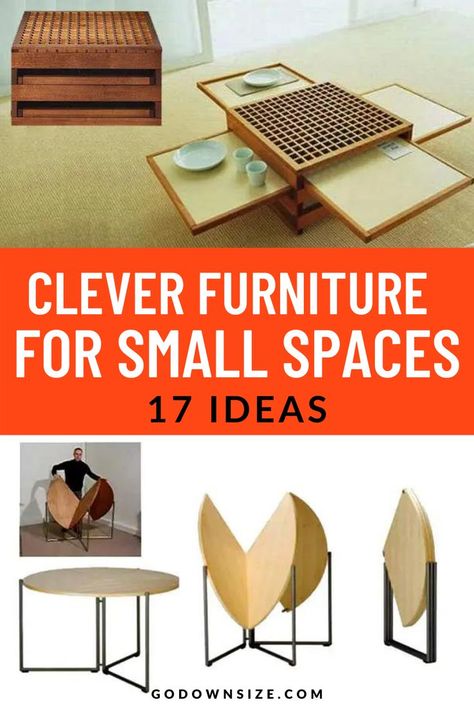 Space Saving Ideas For Home, Small House Furniture, Clever Furniture, Small Apartment Furniture, Tiny House Furniture, Multifunctional Furniture Small Spaces, Transforming Furniture, Diy Bathroom Furniture, Convertible Furniture