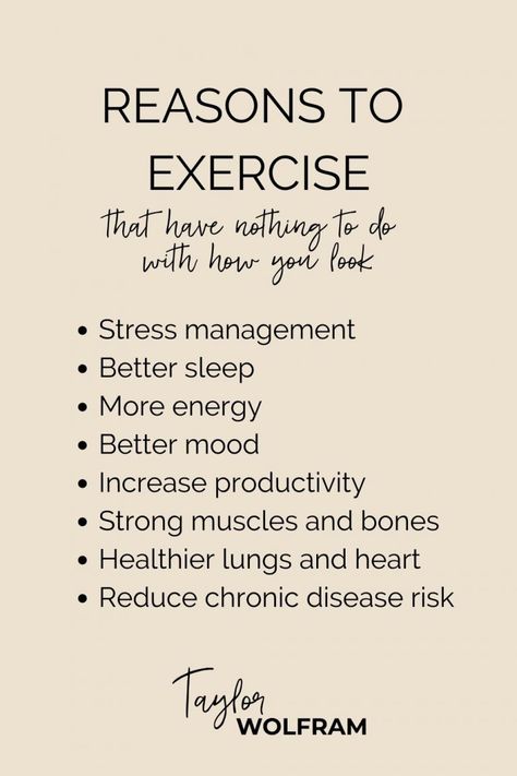 Reasons to Exercise that have NOTHING to do with how you look! #intuitiveexercise #joyfulmovement #mindfulmovement #bodypositive Reasons To Exercise, Healthy Lungs, Physical Appearance, Benefits Of Exercise, An Exercise, Intuitive Eating, Wolfram, Fitness Motivation Quotes, Health Motivation