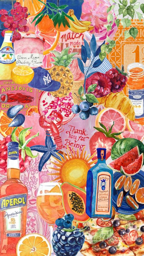 #summer #aperolspritz #european Summer Collage, Aperol Spritz, Summer Prints, Summer Wallpaper, European Summer, Phone Backgrounds, Wall Collage, Collage, Pink