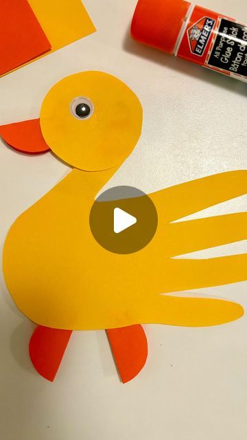 Duck Crafts For Preschoolers, Handprint Duck, Duck Craft, Goose Craft, Birds For Kids, Early Childhood Educator, Pond Animals, Duck Crafts, Animal Lessons