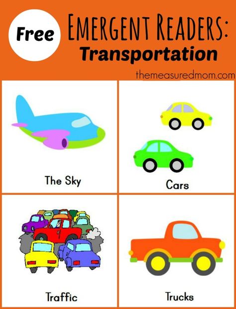 Free Printable Emergent Readers: Transportation! (sight word “see”) Transportation Printables, Transportation Vocabulary, Writing Patterns, Transportation Chart, Functional Literacy, Cars Traffic, Transportation Theme Preschool, The Measured Mom, Measured Mom