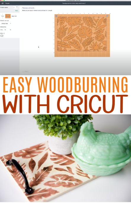 Wood Burning With Cricut, Chemical Wood Burning, Cricut Wood Projects, Easy Wood Burning, Cricut Stencil, Cricut Wood, Tropical Leaf Pattern, Wood Burning Techniques, Cricut Hacks