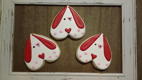 Assortment of Valentine's hearts!  This purchase is for 12 cookies.  Cookies are always made to order. They are amazingly thick and soft Butter Sugar Cookies iced with Vanilla Royal Icing.  Each cookie will be individually packaged in a crystal clear cello bag. These cookies do not contain preservatives. Please keep them in their bags until ready to be served. They will stay fresh in their bags for 2-3 weeks. PLEASE INCLUDE EVENT DATE WHEN ORDERING *Please be sure to add the date you need your c Heart Cookies Decorated, Valentine Cookies Decorated, Valentines Day Sugar Cookies, Heart Sugar Cookie, Butter Sugar Cookies, Puppy Valentines, Valentine Sugar Cookies, Valentines Baking, Heart Shaped Cookies