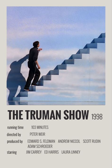 the truman show polaroid poster by summersorrows Deco Cinema, Peter Weir, The Truman Show, I Love Cinema, Movie Posters Minimalist, Jim Carrey, Reality Tv Shows, Human Condition, Film Posters