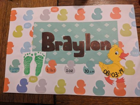 Nicu Name Sign, Nicu Crafts, Baby Art Projects, Baby Activities, Valentines Sign, Nicu Nurse, Sign Ideas, Baby Art, Baby Signs