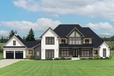 Big Porch House Plans, Vaulted Back Porch, Siding Ideas, Arch Ideas, Build House, Dream Life House, European House Plan, American Farmhouse, Creating Wealth