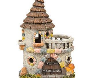 Fairy Garden Castle, Garden Castle, Fairy Garden Kit, Small Castles, Clay Fairy House, Fairy Castle, Fairy House Diy, Stone Facade, Fairy Garden Supplies