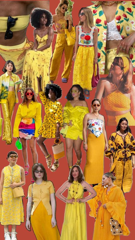 Yellow Summer Colour Coordination, Outfit Combos, Yellow Outfit, Coordinating Colors, Colourful Outfits, Colorful Dresses, Yellow, Outfit Inspo, Birthday