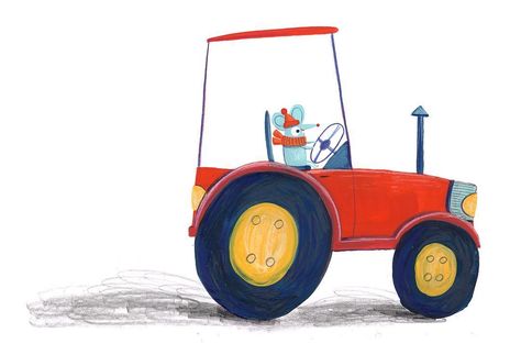 A little illustration for my son ❤️ mouse in a tractor #illustration #childrensbook #picturebook #art #artist #artwork #illustrator Cute Tractor Illustration, Tractor Illustration, Tractor Art, Animals Illustration, Vehicle Reference, Naive Illustration, Farm Ideas, Kid Art, Farm Scene