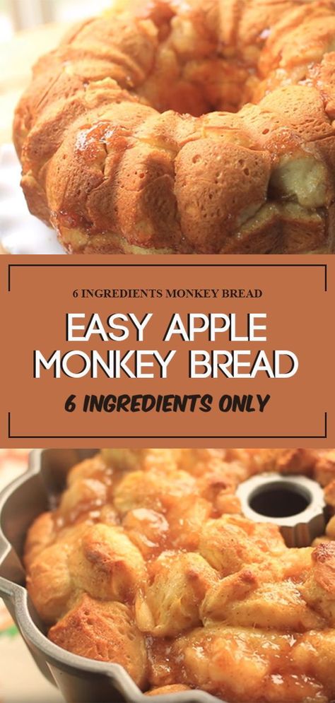 Apple Monkey Bread is an easy and delicious breakfast recipe made of dough bread, cinnamon and apple pie filling! It's a perfect fall or thanksgiving dessert that you can pair with your favorite morning drink! Monkey Bread With Cinnamon Rolls And Apple Pie Filling, Monkey Bread With Apple Pie Filling, Apple Pie Monkey Bread Recipe, Apple Pie Monkey Bread, Apple Monkey Bread, Fall Treats Recipes, Apple Pie Bread, Easy Monkey Bread, Bread Cinnamon