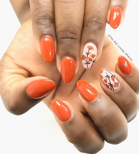 Fall autumn flowers nail art design Autumn Flower Nail Art, Fall Nail Flower Designs, Marigold Nail Art, Fall Flower Nail Designs, Marigold Nails, Fall Flower Nails, Mum Nails, Dandelion Nail Art, Halloween Toe Nails