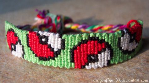 Pokemon pokeball friendship bracelet pattern number #7799 - For more patterns and tutorials visit our web or the app! Pokemon Bracelet, Friendship Embroidery, Bracelet Embroidery, Necklace Embroidery, Embroidery Floss Bracelets, Embroidery Bracelets, Flowers Tutorial, Diy Friendship Bracelets Patterns, Bracelets Design