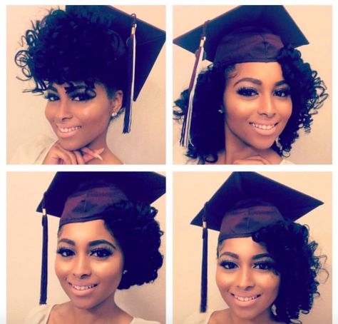 5 Ways to Slay Graduation Hair for Naturalistas  http://voiceofhair.com/5-ways-to-slay-your-cap-gown/ Hair Graduation, Graduation Hairstyles With Cap, Cap Hairstyles, Perm Rod Set, Graduation Cap And Gown, Graduation Style, Graduation Hairstyles, Pelo Afro, Natural Styles