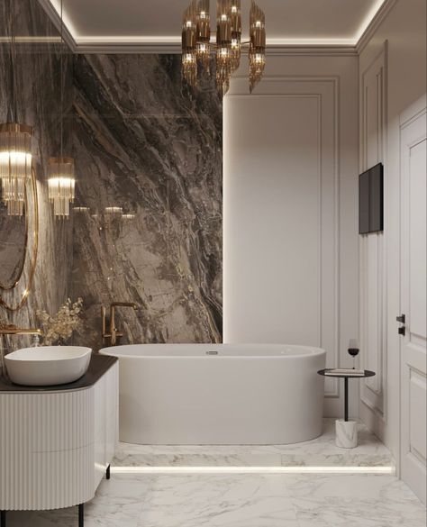 Classical Bathroom, Bathroom Inspiration Modern, Washroom Design, Bathtub Design, Bathroom Design Inspiration, Classic Bathroom, Bathroom Design Decor, Toilet Design, Bathroom Inspiration Decor