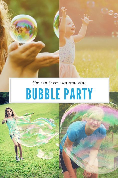 How to throw an Amazing Bubble Party for your kids. Super fun and easy ideas. #bubbleparty Bubble Party Ideas, Bubble Party Theme, Party Ideas Kids, Bubble Birthday Parties, Bubble Birthday, Party Ideas For Kids, Bubble Party, Third Birthday Party, Kids At Home