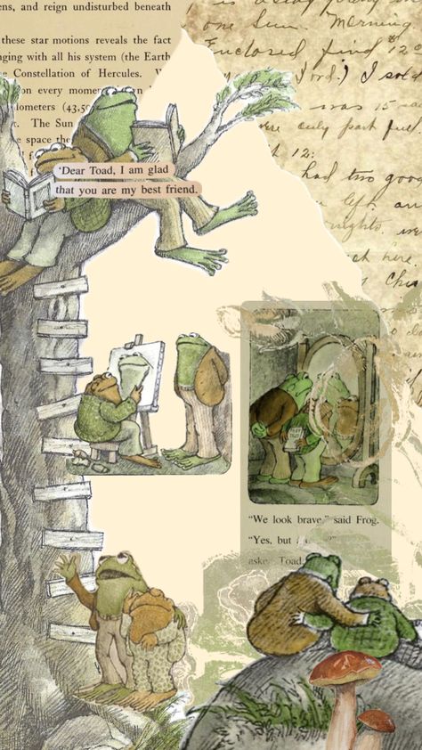 Frog and Toad #frogandtoad #page #collages Frog And Toad Wallpaper, Toad Wallpaper, Frog And Toad Aesthetic, Cottagecore Wallpaper, Frog Wallpaper, Frog And Toad, Nature Backgrounds, Room Inspiration Bedroom, Animated Characters