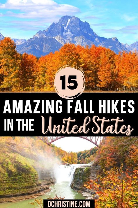 15 Amazing Fall Hikes in the United States. In search of beautiful hikes to explore across the United States during the fall? Whether you seek the best hikes for leaf peeping or want to take advantage of cooler temperatures in otherwise hot or crowded destinations, here are 15 scenic autumn hikes in the US you’ll definitely love. Autumn Hikes | Fall Hikes | Hiking Trips in the USA | Fall Hiking Destinations in the USA | Autumn Hiking Destinations in the US | USA Fall Hikes Travel | Hiking Usa, Fall Hike, Fall Hikes, Hiking Trips, Paris Tour, Travel America, Yoga Kurse, Leaf Peeping, Travel Bucket List Usa