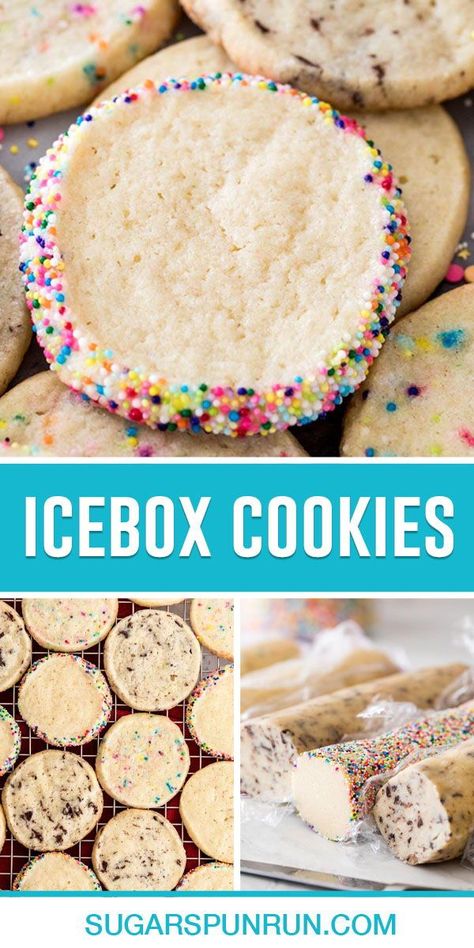 Freezer Box Cookies, Sugar Cookie Recipe Chill Overnight, Christmas Refrigerator Cookies, Icebox Cookie Recipes, Freezer Friendly Christmas Baking, Refrigerator Sugar Cookie Dough Recipes, Chocolate Icebox Cookies, Cookies Freezer Friendly, Icebox Cookies Recipes Christmas