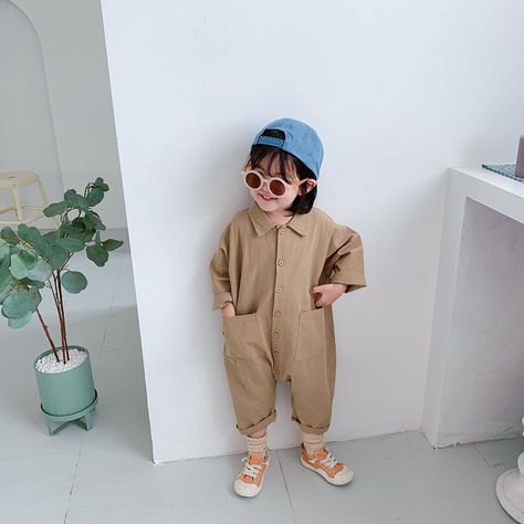 Spring Kids Overalls Denim Girls Clothes Boys Jumpsuits Loose Style Girls Playsuit One Piece Denim Baby, Kids Overalls, Infant Boys, Outfit Invierno, Bodycon Floral Dress, Kids Denim, Children Clothing, Casual Jumpsuit