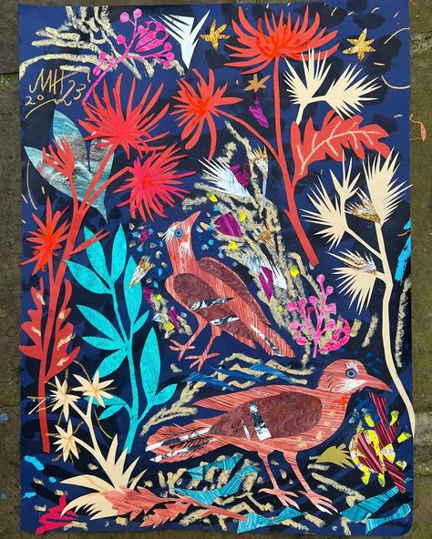 Mark Hearld (@mark_hearld) | Instagram profile Mark Hearld Art, Emily Sutton, Mark Hearld, Collage Ideas, A Level Art, Mixed Media Collage, William Morris, Pattern Paper, Fireworks