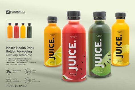 Fruit Juice Packaging, Gerobak Dorong, Karton Design, Juice Logo, Plastic Drink Bottles, Juice Branding, Drinks Packaging Design, Bottle Design Packaging, Juice Packaging