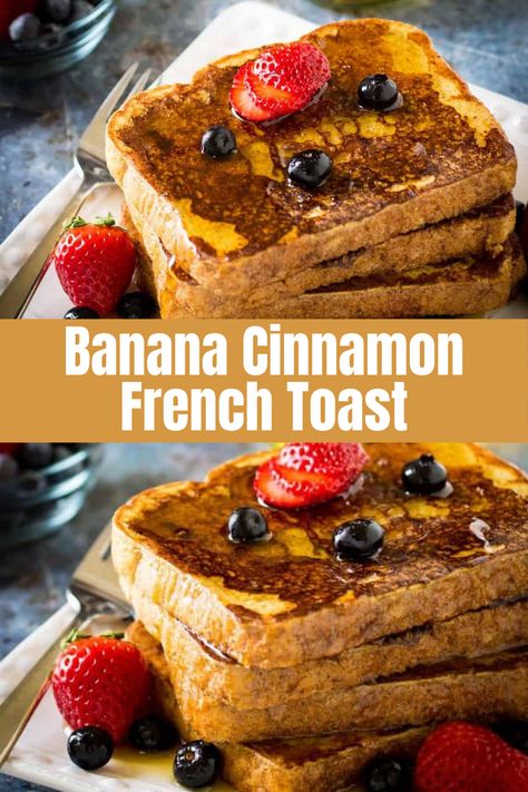 Banana Cinnamon French Toast is ready in just 25 Minutes. French Toast Banana Bread, French Toast Banana, Easy Cinnamon French Toast, Cinnamon French Toast Recipe, French Toast Cinnamon, French Toast Recipe Cinnamon, Healthy French Toast, Banana Bread French Toast, Homemade French Toast