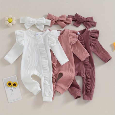 Faster shipping. Better service Baby Ruffle Romper, Newborn Baby Girl Clothes, Baby Clothes Newborn, Jumpsuit Fall, Zipper Jumpsuit, Newborn Clothes, Adorable Newborn, Newborn Girl Outfits