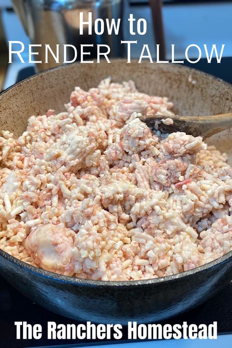 How to Render Tallow or Lard... The Simple Way! - The Ranchers Homestead Render Tallow, Rendering Lard, Off Grid Survival, How To Render, Beef Tallow, Preserving Food, Natural Living, Stove Top, Simple Way